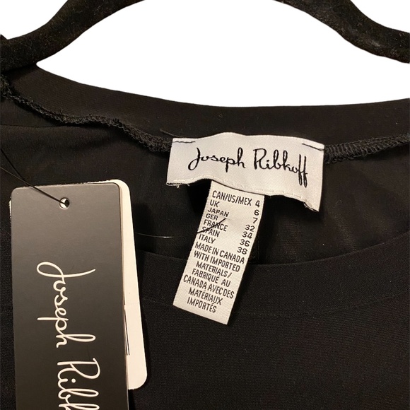 Joseph ribkoff designer bell sleeve scoop neck black top - Picture 4 of 6